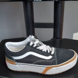 Vans Men's Or Women's Black and Gold Platform Sneakers